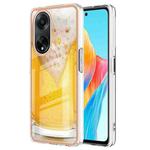 For OPPO A98 Electroplating Marble Dual-side IMD Phone Case(Draft Beer)