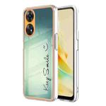 For OPPO Reno8 T 4G Electroplating Marble Dual-side IMD Phone Case(Smile)