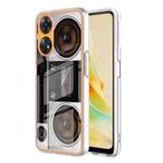 For OPPO Reno8 T 4G Electroplating Marble Dual-side IMD Phone Case(Retro Radio)