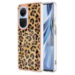 For OPPO Reno10 5G Global Electroplating Marble Dual-side IMD Phone Case(Leopard Print)