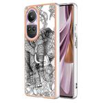 For OPPO Reno10 Pro 5G Global Electroplating Marble Dual-side IMD Phone Case(Totem Elephant)