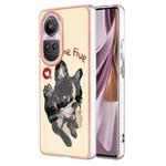 For OPPO Reno10 Pro 5G Global Electroplating Marble Dual-side IMD Phone Case(Lucky Dog)