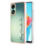 For OPPO A78 4G Electroplating Marble Dual-side IMD Phone Case(Smile)