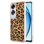 For OPPO A60 4G Electroplating Marble Dual-side IMD Phone Case(Leopard Print)