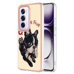 For OPPO Reno12 Pro Global Electroplating Marble Dual-side IMD Phone Case(Lucky Dog)