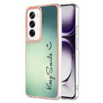 For OPPO Reno12 Global Electroplating Marble Dual-side IMD Phone Case(Smile)