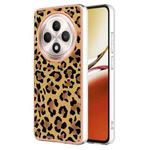 For OPPO Reno12 F 5G Electroplating Marble Dual-side IMD Phone Case(Leopard Print)
