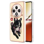 For OPPO Reno12 F 5G Electroplating Marble Dual-side IMD Phone Case(Lucky Dog)