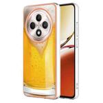 For OPPO Reno12 F 5G Electroplating Marble Dual-side IMD Phone Case(Draft Beer)