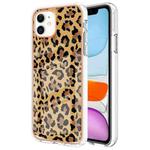For iPhone 11 Electroplating Marble Dual-side IMD Phone Case(Leopard Print)
