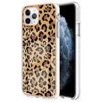 For iPhone 11 Pro Max Electroplating Marble Dual-side IMD Phone Case(Leopard Print)