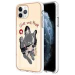 For iPhone 11 Pro Max Electroplating Marble Dual-side IMD Phone Case(Lucky Dog)