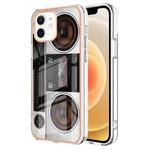 For iPhone 12 / 12 Pro Electroplating Marble Dual-side IMD Phone Case(Retro Radio)