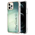 For iPhone 12 Pro Max Electroplating Marble Dual-side IMD Phone Case(Smile)