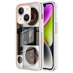 For iPhone 13 Electroplating Marble Dual-side IMD Phone Case(Retro Radio)