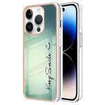 For iPhone 13 Pro Max Electroplating Marble Dual-side IMD Phone Case(Smile)