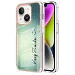 For iPhone 14 Electroplating Marble Dual-side IMD Phone Case(Smile)