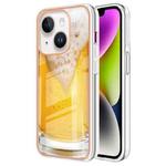 For iPhone 15 Electroplating Marble Dual-side IMD Phone Case(Draft Beer)