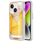 For iPhone 15 Plus Electroplating Marble Dual-side IMD Phone Case(Draft Beer)