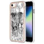 For iPhone SE 2022 / SE 2020 / 8 / 7 Electroplating Marble Dual-side IMD Phone Case(Totem Elephant)