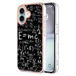 For iPhone 16 Plus Electroplating Marble Dual-side IMD Phone Case(Equation)