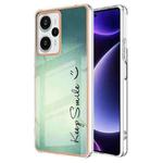 For Xiaomi Poco F5 / Redmi Note 12 Turbo Electroplating Marble Dual-side IMD Phone Case(Smile)