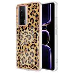 For Xiaomi Poco F5 Pro 5G / Redmi K60 Electroplating Marble Dual-side IMD Phone Case(Leopard Print)