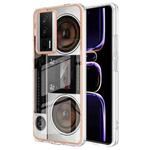 For Xiaomi Poco F5 Pro 5G / Redmi K60 Electroplating Marble Dual-side IMD Phone Case(Retro Radio)