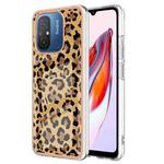 For Xiaomi Redmi 12C / 11A 4G Electroplating Marble Dual-side IMD Phone Case(Leopard Print)