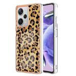 For Xiaomi Redmi Note 12 Pro+ Global Electroplating Marble Dual-side IMD Phone Case(Leopard Print)