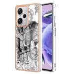 For Xiaomi Redmi Note 12 Pro+ Global Electroplating Marble Dual-side IMD Phone Case(Totem Elephant)
