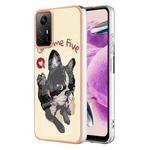 Xiaomi Redmi Note 12S 4G Electroplating Marble Dual-side IMD Phone Case(Lucky Dog)