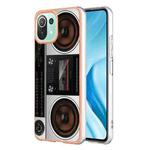 For Xiaomi 11 Lite Electroplating Marble Dual-side IMD Phone Case(Retro Radio)