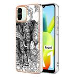 For Xiaomi Redmi A1 Electroplating Marble Dual-side IMD Phone Case(Totem Elephant)