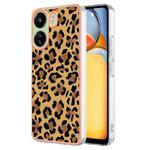 For Xiaomi Redmi 13C 4G Electroplating Marble Dual-side IMD Phone Case(Leopard Print)