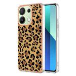 For Xiaomi Redmi Note 13 4G Global Electroplating Marble Dual-side IMD Phone Case(Leopard Print)