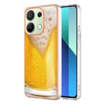 For Xiaomi Redmi Note 13 4G Electroplating Marble Dual-side IMD Phone Case(Draft Beer)