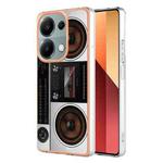 For Xiaomi Redmi Note 13 Pro 4G/Poco M6 Pro 4G Electroplating Marble Dual-side IMD Phone Case(Retro Radio)