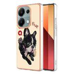 For Xiaomi Redmi Note 13 Pro 4G/Poco M6 Pro 4G Electroplating Marble Dual-side IMD Phone Case(Lucky Dog)