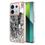 For Xiaomi Redmi Note 13 Pro 5G Electroplating Marble Dual-side IMD Phone Case(Totem Elephant)