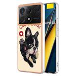 For Xiaomi Poco X6 Pro / Redmi K70E Electroplating Marble Dual-side IMD Phone Case(Lucky Dog)