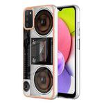 For Samsung Galaxy A03s US Version Electroplating Marble Dual-side IMD Phone Case(Retro Radio)