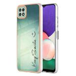 For Samsung Galaxy A22 5G US Version Electroplating Marble Dual-side IMD Phone Case(Smile)