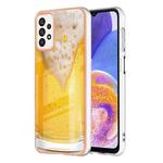 For Samsung Galaxy A73 5G Electroplating Marble Dual-side IMD Phone Case(Draft Beer)