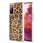 For Samsung Galaxy S20 FE Electroplating Marble Dual-side IMD Phone Case(Leopard Print)