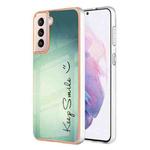 For Samsung Galaxy S21+ 5G Electroplating Marble Dual-side IMD Phone Case(Smile)