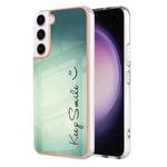 For Samsung Galaxy S22 5G Electroplating Marble Dual-side IMD Phone Case(Smile)