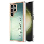 For Samsung Galaxy S23 Ultra 5G Electroplating Marble Dual-side IMD Phone Case(Smile)
