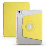 For iPad Pro 11 2022 / Air 10.9 2022 Clear Acrylic 360 Rotation Detachable Leather Tablet Case(Yellow)