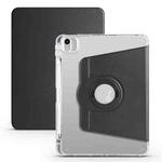 For iPad Air 11 2024 Clear Acrylic 360 Rotation Detachable Leather Tablet Case(Black)